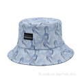 100% étiquette tissée du chapeau de seau d'impression de sublimation en polyester